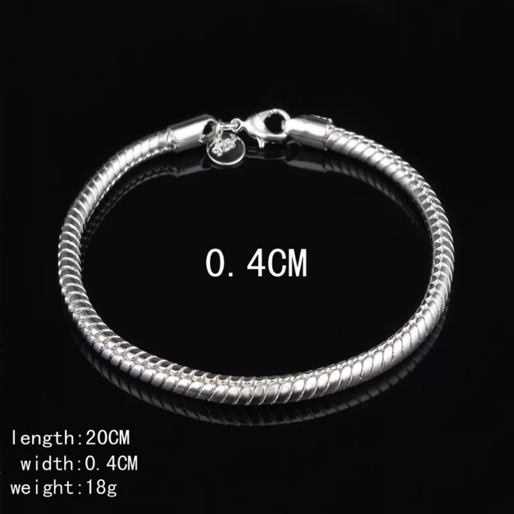 NEW 925 Sterling Silver Snake Chain Bracelet - Picture 15 of 15